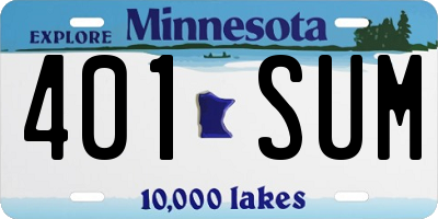 MN license plate 401SUM