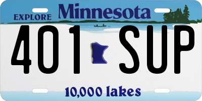 MN license plate 401SUP