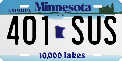MN license plate 401SUS
