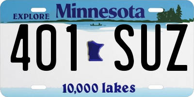 MN license plate 401SUZ