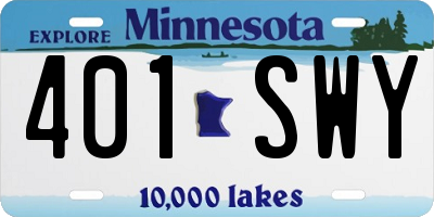 MN license plate 401SWY