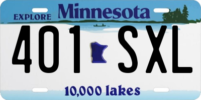 MN license plate 401SXL