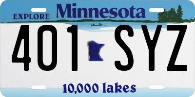 MN license plate 401SYZ