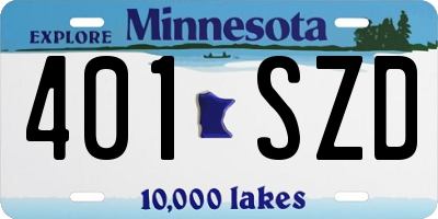 MN license plate 401SZD