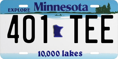 MN license plate 401TEE