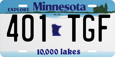 MN license plate 401TGF