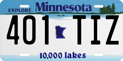 MN license plate 401TIZ