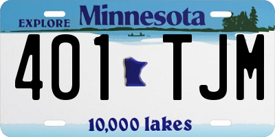MN license plate 401TJM