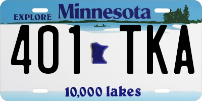 MN license plate 401TKA