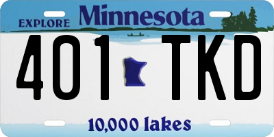 MN license plate 401TKD