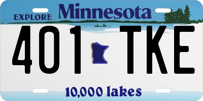 MN license plate 401TKE