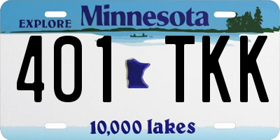 MN license plate 401TKK