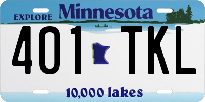 MN license plate 401TKL