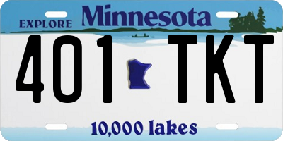 MN license plate 401TKT