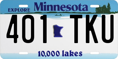 MN license plate 401TKU