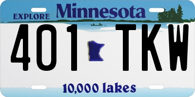 MN license plate 401TKW