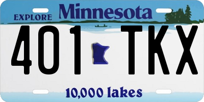 MN license plate 401TKX