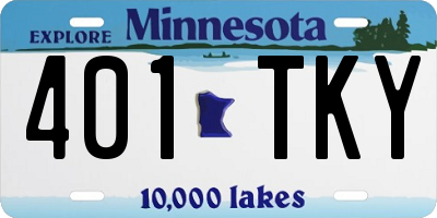 MN license plate 401TKY