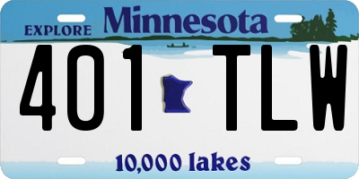 MN license plate 401TLW