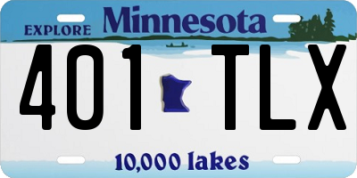 MN license plate 401TLX
