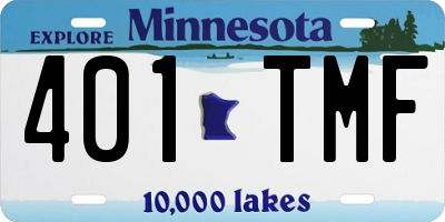 MN license plate 401TMF