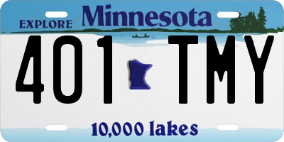 MN license plate 401TMY