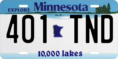 MN license plate 401TND