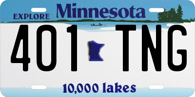 MN license plate 401TNG