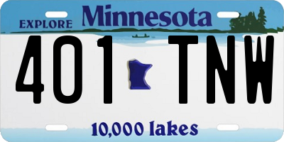 MN license plate 401TNW