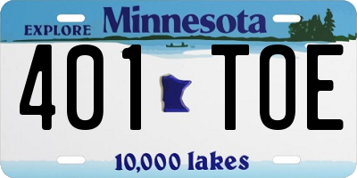 MN license plate 401TOE