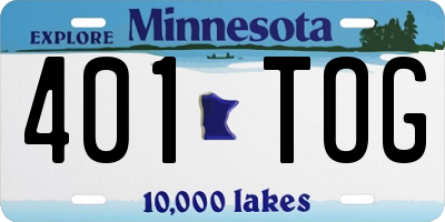 MN license plate 401TOG