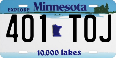 MN license plate 401TOJ