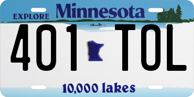 MN license plate 401TOL