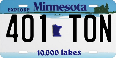 MN license plate 401TON