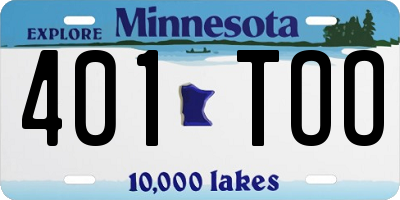MN license plate 401TOO