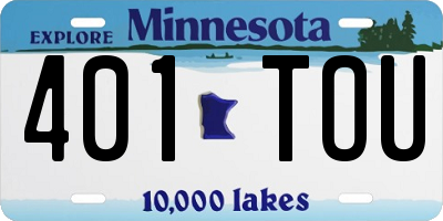 MN license plate 401TOU