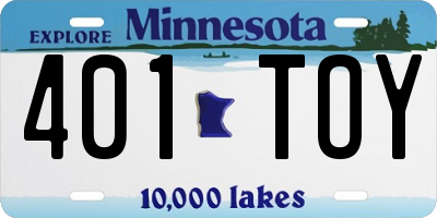 MN license plate 401TOY