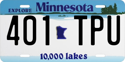 MN license plate 401TPU