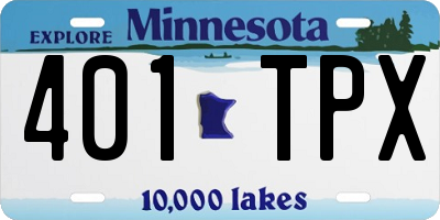 MN license plate 401TPX