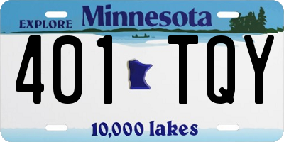 MN license plate 401TQY