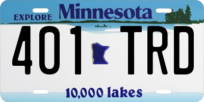 MN license plate 401TRD