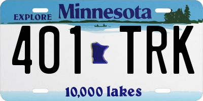 MN license plate 401TRK
