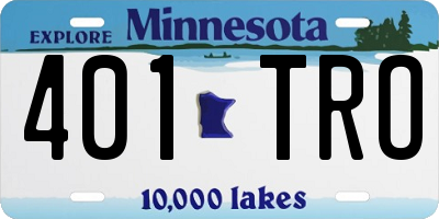 MN license plate 401TRO