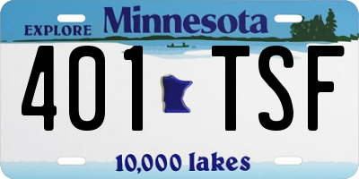 MN license plate 401TSF