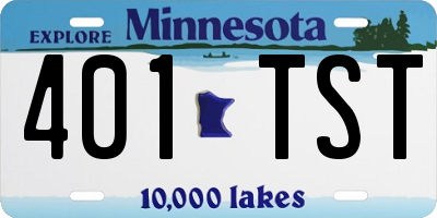 MN license plate 401TST