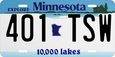 MN license plate 401TSW
