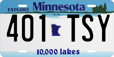 MN license plate 401TSY