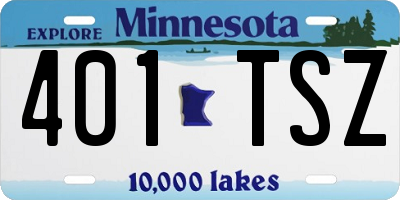 MN license plate 401TSZ