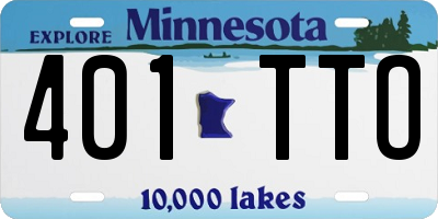 MN license plate 401TTO