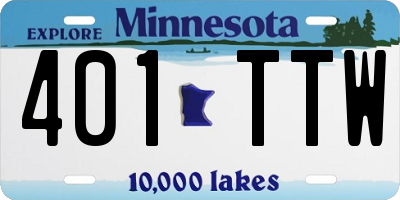 MN license plate 401TTW